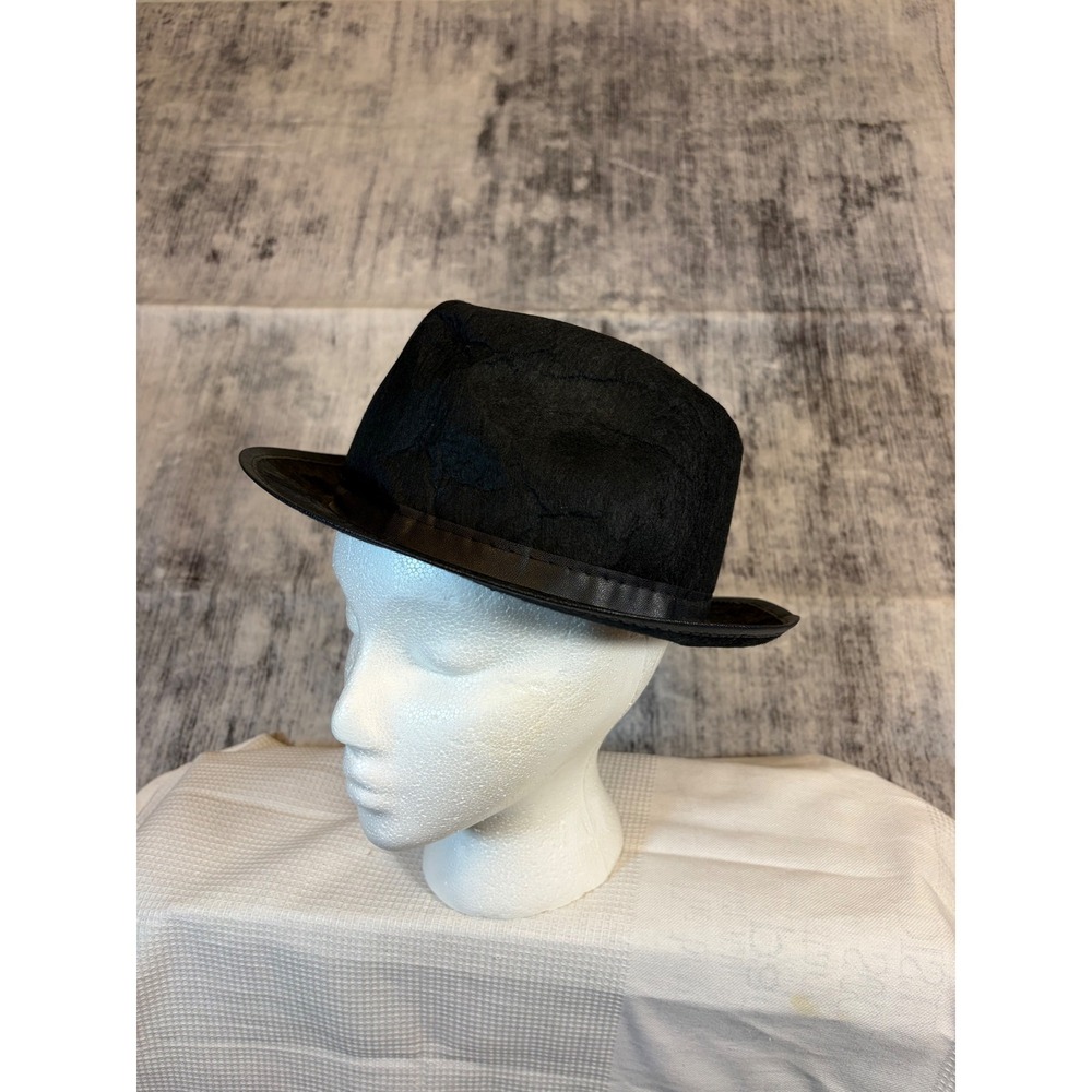 J Hats Black Fedora Hat Made in USA Classic Structured Felt Style Crown Brim